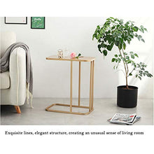 Tavolini da caffè Tavolino da Salotto Moderno A Forma di C Tavolino da Salotto Portatile for Laptop Tavolino da Divano (Color : Gold)