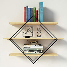 RCLD Una partizione Multipla Purchaseshlr-Mensola Livello Geometrica Diamante Display Stand Deco Domestico Delicato Struttura di Superficie Naturale Dimensioni Diagramma di Legno Solido di Ferro
