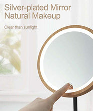 Specchio Trucco con Luce LED, Legno Specchio Cosmetico Illuminato, Makeup Mirror, 3 Regolazione Colore, Girevole 90°