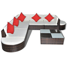 Anself 27 pz Set mobili da Giardino,Set divani da Giardino polirattan Marrone