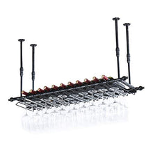 FAFZ Portavini Portabottiglie in Metallo A Soffitto, Altezza E Distanza Regolabili, Portabicchieri da Appendere, Adatto per Ristoranti, Bar, KTV (Size : 100cm)