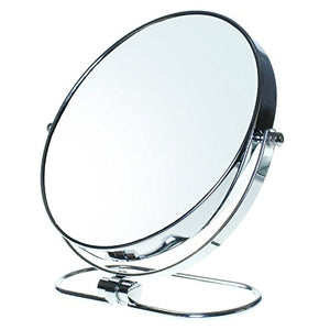 TUKA Pieghevole Specchio Bagno per Trucco 10X Ingranditori, 8" Doppio Specchio Cosmetico con Piedistallo, ø 20 cm Specchio da Tavolo per Trucco e Rasatura, 2 Facciate Vanity Mirror, TKD3125-10x