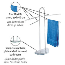 WENKO Piantana portasalviette Cosenza - 4 bracci mobili, piedistallo semicircolare, Acciaio, 33 x 93.5 x 48 cm, Cromo