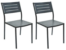 RD ITALIA Set 2 Sedie da Giardino 46x58x84 cm in Acciaio Dorio Antracite