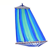 VALINK Esterno Campeggio Amaca, in Legno Bastone Anti-ribaltamento Amache Spalmatore, Barra Giardino Oscillante Amaca Dondolo Appeso Letto, Spiaggia da Viaggio Tela Rosso Blu Righe 240x80CM
