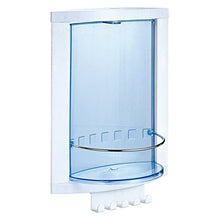MSV 140492, Scaffale per Bagno, in Vetro temperato e Acciaio Inox, 23 x 12 x 32 cm, Blu/Argento (Rostfreier Stahl, gebürstet)