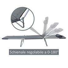 Outsunny Sedia a Sdraio Lettino Reclinabile da Giardino Spiaggia Piscina 182x56x24,5cm Nero