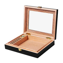 Cigar Humidor, Cigar Box di Stoccaggio Cedar Solido Contenitore di Legno Mini Portatile Cigar Humidor Piano di Vernice con Finestra di Visualizzazione Sigaro Casella di Visualizzazione
