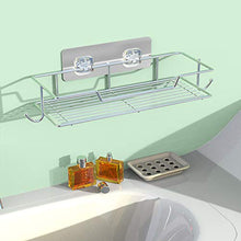 Mensola angolare per doccia con gancio, senza foratura, per vasca da bagno, con staffa di aspirazione, organizer da cucina, in acciaio inox