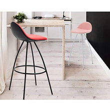 GYPPG Sedie Sgabello da Bar con Schienale, sedie per Bar, ristoranti, caffè, casa, Cucina, Sala da Pranzo, Sedile in Ecopelle, Gambe in Metallo Nero, Altezza Seduta 70 cm (27,5 Pollici),