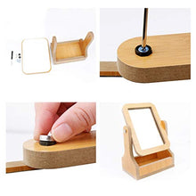 Specchio da tavolo per toeletta Desktop Dressing Specchio, Studio classica in legno specchio rettangolare Ruota alta definizione specchio creativo specchio 26.5 * 17.5CM Specchio per il trucco della s
