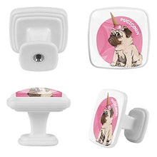 Set di 4 maniglie rotonde per armadio da cucina, credenza, cassettiera, cassettiera, con viti, per cucina, comò, armadietto, bagno, armadio Pugicorn Unicorno Cane Creativo