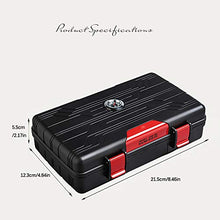 Humidor per Sigari da Viaggio Scatola in Ldpe Ambientale Portatile Spugna Integrata Anti-Shock Design A Doppio Vassoio con Blocco con Umidificatore E Igrometro Confezione da 10,Black-Yellow