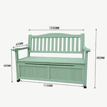 LXLH Panca da Giardino 48 Pollici Parco Giardino mobili da terrazza Panca, Panca Multifunzionale in Legno massello con Cerniere di Sicurezza, Sedia Portico retrò con Schienale bracciolo Sedile PE