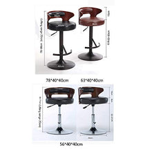Sedia da Bar Girevole Seggiolone per La Casa Seggiolone Bar Girevole in Pelle retrò Leggero Sedia da Bar in Legno Massello (Color : C, Size : 63 * 40 * 40cm)