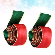 Garneck Confezione da 2 Pezzi Nastro Decorativo Natalizio Nastro di Seta per Decorazioni Natalizie Uso 3 8 cm 15 g (Verde Rosso)