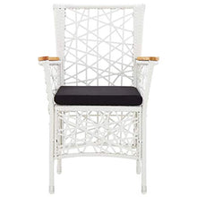 OUSEE Set Mobili da Pranzo per Giardino 9 pz in Polyrattan Bianco