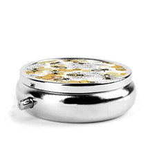 Scatola rotonda per medicina portatile, mini pillole in metallo, dispenser per pillole tascabili, borsa da viaggio, regalo per salvare le api miele