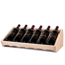 Wine Rack Fyxd Legno Grezzo cremagliera di Vino Ornamento portabottiglie in Legno massello espositore Vino armadietto Vino 6 Bottiglie Regalo del papà