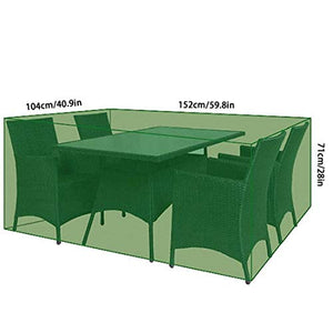 Giardino di copertura di mobili di protezione rettangolare in poliestere verde Meteo impermeabile resistente per Outdoor Patio 152 * 104 * 71 centimetri
