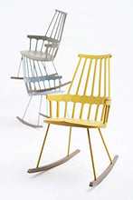 Kartell Comback, Sedia a Dondolo in Frassino Tinto Rovere, Bianco