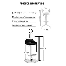 IG Modern Casual Sedia ad Alta Seggiolone Sgabello Girevole Pub Sgabello Regolabile per il Tempo Libero Creativo Sedie Alte con Amplificatore D'Acciaio; Base per Cucina Home Counterwhite Cuscino