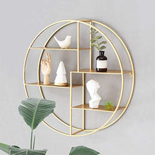 Una partizione Tier Metallo Rotonda Display Rack Magazzinaggio Bookshelf unità Moderno Fiore Ledge Perfetto Mobili High Temperature Cucina Camera Ferro (Color : Gold)