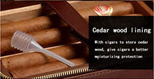 DPLQX Humidor per sigari ammezzati, sigari armadi con igrometro e umidificatore Finestra di Vetro Trasparente Legno Cedro Durevole Viaggi e trasporti,Black_205x130x70mm/8x5x3in
