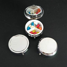 3 Pezzi Scatola per Pillole Rotonda Metallo, Ouceanwin Scatola Porta Pillole 3 Scomparti Portapillole Giornaliero Portatile Viaggio Portapillole Piccolo Contenitore per Compresse Vitamine
