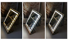 Specchi da Tavolo Antideflagrante -GDingQ Legno Pieghevole Specchi, Specchi da rasatura LED Glow Trucco Specchi Portatile Carica dello Specchi di Bellezza di rettangolo Desktop Mirror Uomo Specchi di