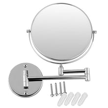 SODIAL(R) Cromo 8 pollicespecchiera a parete specchio cosmetico specchio cosmetico a doppia faccia specchio ingranditore 7X