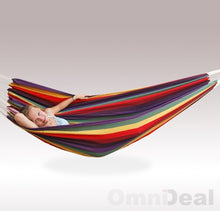 AMANKA Amaca XXL per 2 Persone a Righe Multicolor Arcobaleno 400x160cm | Supporta Fino a 150 kg | 100% Cotone | Amache Persone Insieme