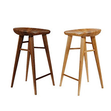 YUANP Sgabelli da Bar Sedia da Bar in Legno Massello da Casa con Gamba Quadrata per Ristorante Cafe,Brown-75cm
