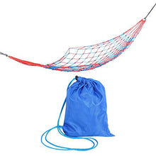 AMONIDA Amaca in Rete, Amaca da Campeggio Rossa + Blu, 352,7 libbre di carico Traspirante Facile da Montare per Cortile Cortile Parco Spiaggia