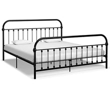Tidyard Struttura Letto Matrimoniale Design Moderno in Metallo,Giroletto Matrimoniale,Letto con Doghe,120x200 cm/140x200 cm/180x200 cm,Nero