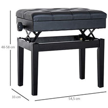 Outsunny HOMCOM Sgabello panchetta panchina Sedia per Pianoforte con vano portaoggetti Altezza Regolabile