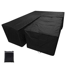 Copertura Protettiva Divano Angolare,Forma di L Coperture per Mobili da Giardino,Impermeabile Resistente al Vento Resistente all'aria Copridivano (215X215X87CM&155x95x68cm)