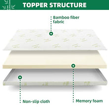 NOFFA Coprimaterasso 2 Piazze Matrimoniale, Materasso Topper Viscoelastico in Memory Foam, include Bambù Fodera Rimovibile Ultra Morbida (180x200x5cm)