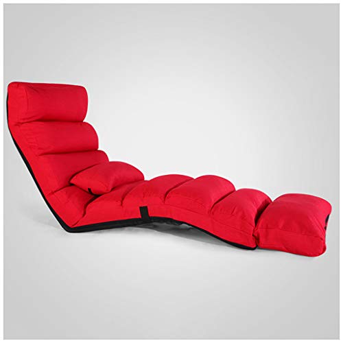 MeiMei Semplice Divano Singolo Pieghevole Moderno Divano Pigro Camera da Letto Soggiorno Studio Balcone Finestra Piccola reclinabile (Color : Red)