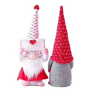 ASFD Bambola di San Valentino Puntelli per vetrine Decorazione Bambola di Peluche Nana Bianco + Rosso S.