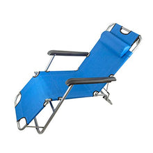Mediawave Store - Onshore 320389 Sdraio Lettino 2in1 Pieghevole Totalmente reclinabile in Metallo textilene, Poltrona Schienale Regolabile, Seduta Comoda, Balcone, casa, Giardino (Blu)