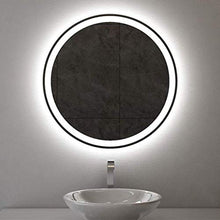 Specchio Rotondo retroilluminato a LED con Luce, Specchio cosmetico/da Barba a Parete, Bagno/Soggiorno/Hotel