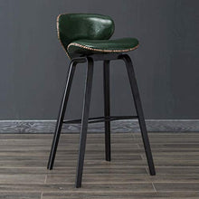 WGEMXC Sedia, Sedia da Ufficio Domestico, Sgabello Sgabelli da Bar in Legno Massello, Coprisedili Verde Scuro Decorazione Di Mobili Sgabelli Alti, Sedie per il Tempo Libero,Gambe Nere,H79Cm