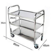 BLWX LY Grande Carrello da Pranzo a 3 Livelli dell'Acciaio Inossidabile, Carrello di rotolamento di stoccaggio, carrelli con Le Ruote, Carrello di rotolamento di approvvigionamento (Size : Medium)
