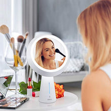 Mayepoo Specchio per Il Trucco Luce con Specchio ingranditore 5X, Modello di Lampada da Tavolo, 3 modalità di Luce Specchio per Il Trucco USB Ricaricabile, Regalo per Le Donne