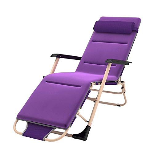 Hfyg Lettino Prendisole Sedie a Sdraio Oversize Viola Sedie Sdraio da Sole reclinabili Sedie a gravità Zero Sedie da Esterno Portatili 200kg Chaise Longue (Color : with Cushions)