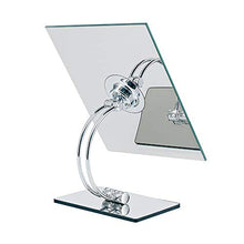 Hancoc. Specchio Quadrato Argento monocorpo in Acciaio Inox Argento + Specchio in plastica ABS Specchio cosmetico for la casa Specchio da banco