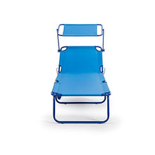 Home Kraft Bali Roof Sedia a sdraio da giardino lettino sdraio pieghevole con tetto blu