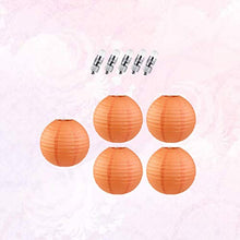 Vola 8Round lanterne di carta, pieghevole lanterna appesa decorativo con lanterna luci LED for matrimoni, compleanni, dell'interno e decorazione esterna Orange (5 lanterne + 5 luci LED) .Compleanno