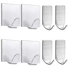 FineGood Ganci da Parete autoadesivi 8 Pezzi, Ganci Appendiabiti in Acciaio Inossidabile casa, Cucina, Bagno, portasciugamani portasciugamano, Resistenti Ultra Forte - 4 Grandi, 4 Piccoli